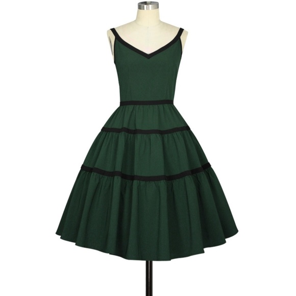 green 1950s dress